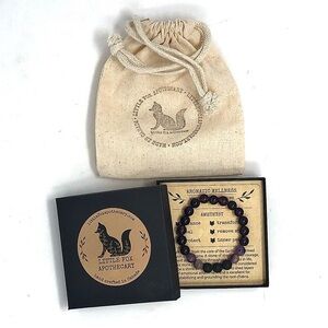 Amethyst gemstone and lava rock bead diffuser bracelet